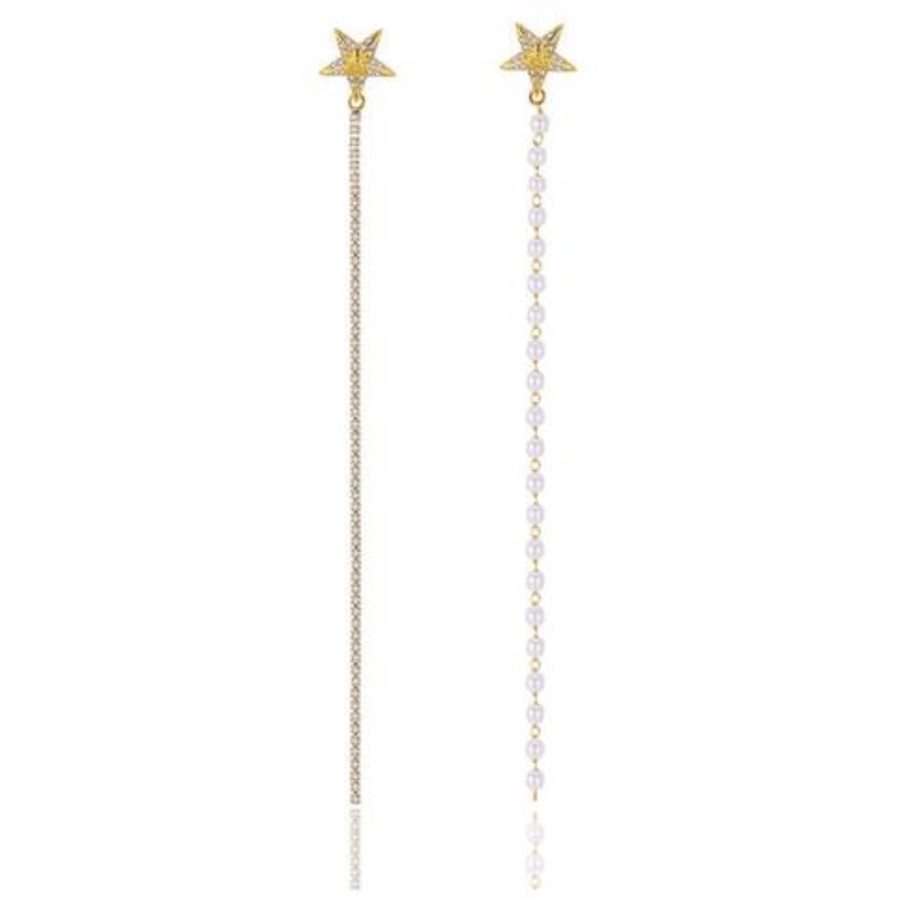 AUGUST EARRINGS || Star Pearl Earrings